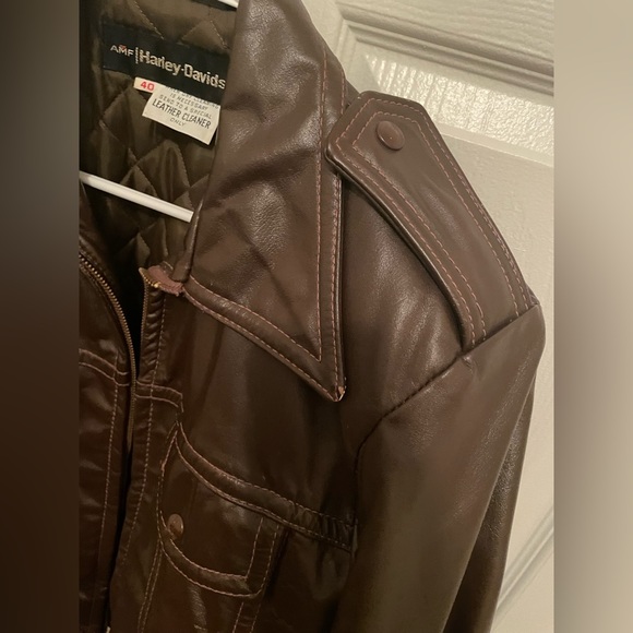 Harley Davidson AMF 70s Brown Vintage Leather Jacket - Picture 6 of 7